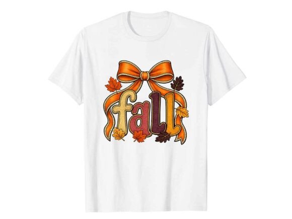 Review: Autumn Bow Typography Fall T-Shirt Design
