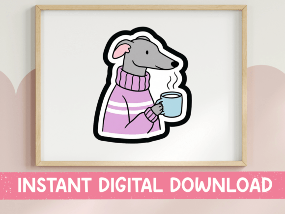 Review: Greyhound in Pink Sweater Coffee SVG for Embroidery
