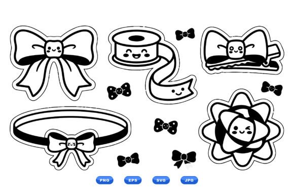 Review: Kawaii Bow Sticker Clipart for Embroidery