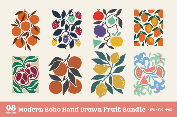 Review: Modern Boho Hand Drawn Fruit Bundle
