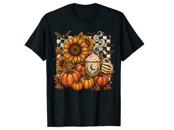 Review: Spooky Sunflower Pumpkin Fall T-Shirt Design