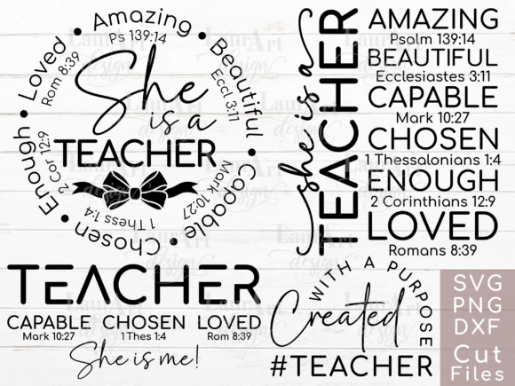 Reviewing She is a Teacher Appreciation Day Verses for Stitching