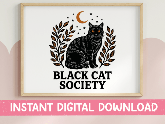 Reviewing the Black Cat Society Badge White SVG