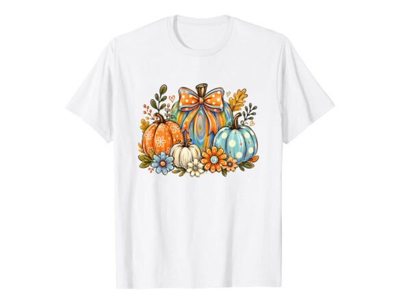 Reviewing the Colorful Pumpkin Bow Fall T-Shirt Design