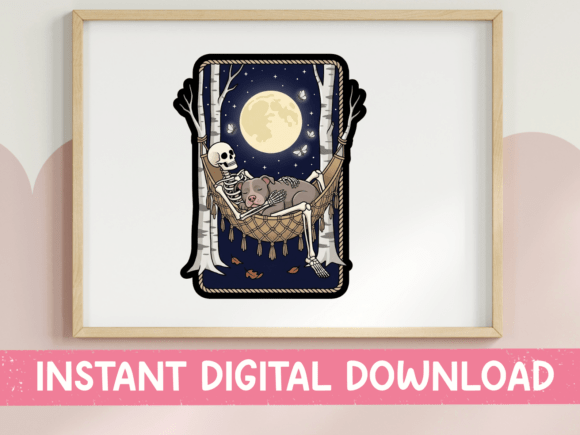 Skeleton in Hammock with Dog Moonlit Review